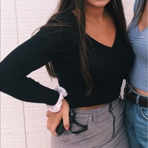 Black Pacsun Me To We Long Sleeve Black Top